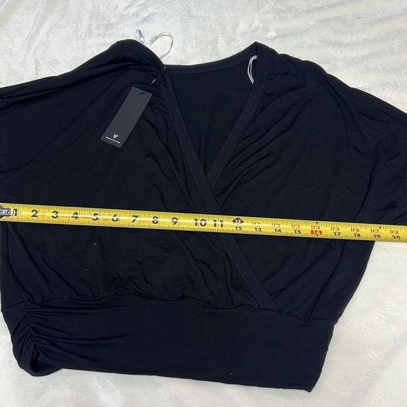 NWT Lulus Black Lightweight Loose Wide Sleeve Blouse - Picture 8 of 11